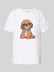 T-Shirt mit Motiv-Stitching von Liu Jo White Weiß - 30