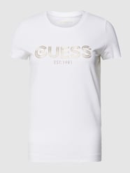 T-shirt met labelapplicatie van Guess Wit - 34