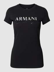 T-Shirt mit Label-Print von ARMANI EXCHANGE Schwarz - 18