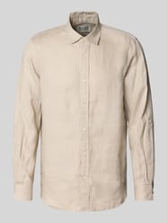 Regular fit linnen overhemd met kentkraag van Scotch & Soda Beige - 44