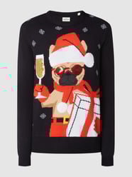 Sweter ze świątecznym motywem od Montego Czarny - 28