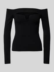 Longsleeve mit Carmen-Ausschnitt Modell 'Evelin Jumper' von LeGer by Lena Gercke Schwarz - 8