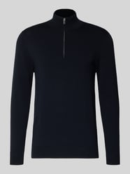 Slim fit gebreide pullover met zijdegehalte en ritssluiting van Profuomo - 42