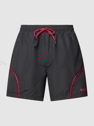Badehose mit Label-Details Modell 'RACE' von HUGO Schwarz - 43