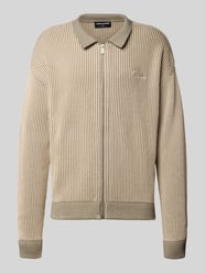 Gebreid jack met platte kraag en labelstitching van Pegador - 12