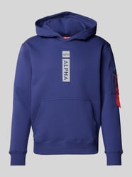 Hoodie mit Label-Print von Alpha Industries Lila - 14