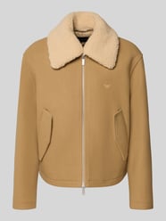Jacke mit Logo-Stitching und Pattentaschen von Emporio Armani Beige - 32