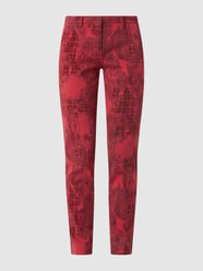 Straight Fit Hose mit Strukturmuster Modell 'NEW YORK' von Mason's Rot - 33