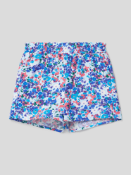 Korte paperbagbroek met all-over motief, model 'LINDA' van Only Blauw / turquoise - 8