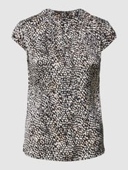 Bluse mit Allover-Muster von comma Grau / Schwarz - 39