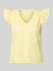 Top-bluzka o kroju regular fit z czystej bawełny model 'BANNA' od PIECES - 44