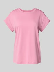 T-Shirt mit geripptem Rundhalsausschnitt von Jake*s Casual Pink - 34