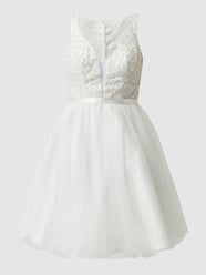Cocktailjurk van tule met borduursels  van Luxuar Wit - 43