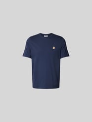 T-Shirt mit Label-Stitching von MAISON KITSUNE Blau - 34