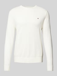 Strickpullover mit Logo-Stitching Modell 'PIMA' von Tommy Hilfiger Beige - 38