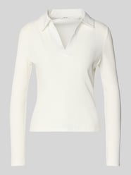 Bluzka z długim rękawem z mieszanka wiskozy z kołnierzyk polo model 'Seti' od OPUS - 37