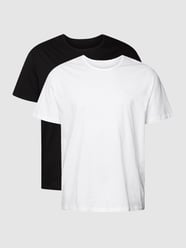 T-shirt PLUS SIZE z wyhaftowanym logo od Boss Black Big&Tall Biały - 12