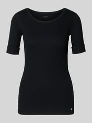 T-Shirt mit Ärmelaufschlag und Rundhalsausschnitt von Marc Cain - 24