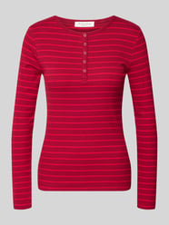 Slim Fit Langarmshirt aus Baumwoll-Mix mit kurzer Knopfleiste von Christian Berg Woman - 45