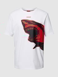 T-Shirt mit Motiv-Print Modell 'Darmolejo' von HUGO Weiß - 39