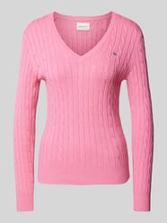 Strickpullover mit Label-Stitching von Gant Pink - 1