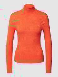 Sweter z dzianiny z golfem model ‘KAROL’ od Only Pomarańczowy - 17
