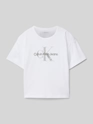 Cropped T-Shirt mit Logo-Print von Calvin Klein Jeans Weiß - 25