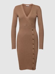 Knielanges Strickkleid in Wickel-Optik Modell 'ALEXANDRA' von Guess Beige - 14