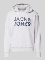 Hoodie mit Label-Print Modell 'BRYAN' von Jack & Jones Grau - 8