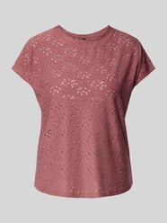 Regular fit T-shirt met etskanteffect model 'SMILLA' van Only Bordeaux - 4