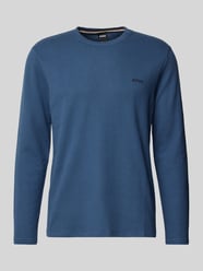 Longsleeve mit Label-Stitching Modell 'WAFFLE' von BOSS Blau - 46