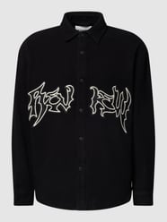 Hemdjacke mit Label-Patch von REVIEW Grau / Schwarz - 12