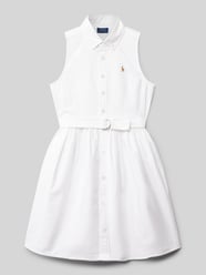 Polokleid mit Bindegürtel Modell 'LATOYIA' von Polo Ralph Lauren Teens Weiß - 9