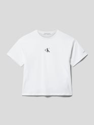 T-Shirt mit Label-Print Modell 'BOXY' von Calvin Klein Jeans Weiß - 20