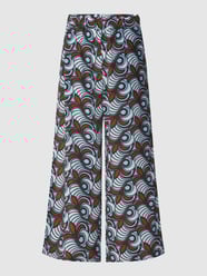 Broek van zijde met all-over motief, model 'EUSEBIO' van Weekend Max Mara Bruin - 23