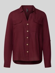 Regular fit blouse met lange mouwen van pure viscose model 'BUMPY' van VERO MODA Bordeaux - 31