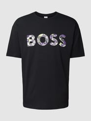 T-Shirt mit Logo-Print Modell 'Lotus' von BOSS Green Schwarz - 24