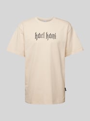 T-Shirt mit Label-Print Modell 'Signature' von KARL KANI Beige - 15