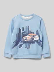 Regular Fit Sweatshirt mit Print und Rippbündchen von s.Oliver RED LABEL Blau - 39