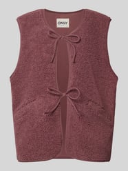 Regular fit bodywarmer met vetersluiting model 'BABY' van ONLY Fuchsia - 27