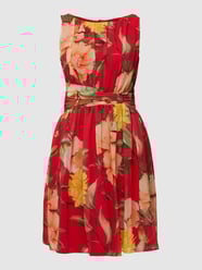 Cocktailkleid mit floralem Allover-Muster von Swing Rot - 40