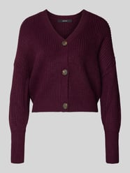 Regular fit gebreid jack met sierknopen, model 'LEA' van Vero Moda Bordeaux - 26