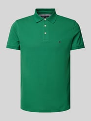 Slim Fit Poloshirt mit Logo-Stitching von Tommy Hilfiger Grün - 40