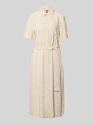 Losjes vallende vrijetijdsjurk van viscose-linnenmix model 'PIA' van PIECES Beige - 15