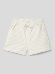 Korte loose fit broek met streepmotief, model 'DIOGO' van Lil Atelier Grijs / zwart - 7