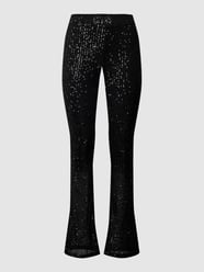 Hose mit Pailletten-Besatz Modell 'DELPHIA' von Pieces Schwarz - 16