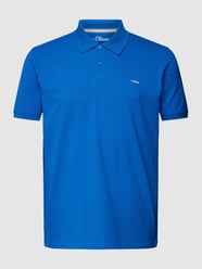 PLUS SIZE poloshirt met labelstitching van S.Oliver Plus Blauw / turquoise - 10