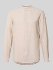 slim fit vrijetijdsoverhemd van mix van katoen en linnen model 'CAIDEN' van ONLY & SONS Beige - 1