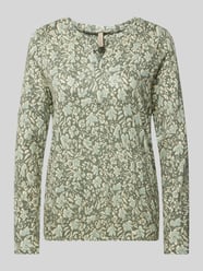 Shirt met lange mouwen en V-hals, model 'FELICITY' van Soyaconcept Groen - 28