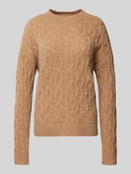 Gebreide kasjmier pullover met ronde hals van Christian Berg Woman Bruin - 6